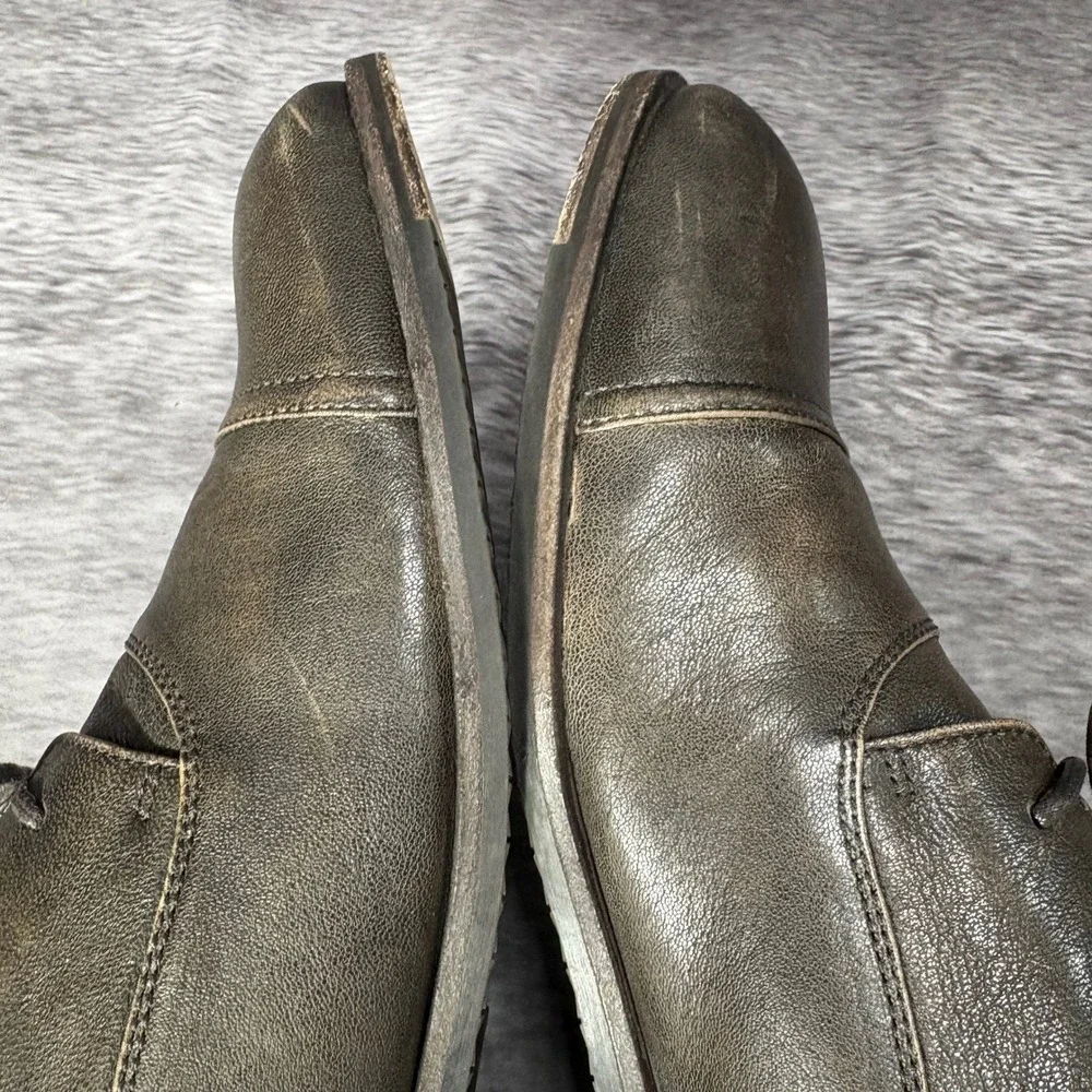 Frye Cap Toe Oxford Derby Dress Shoes Mens 13 Distressed Dark Brown Leather
